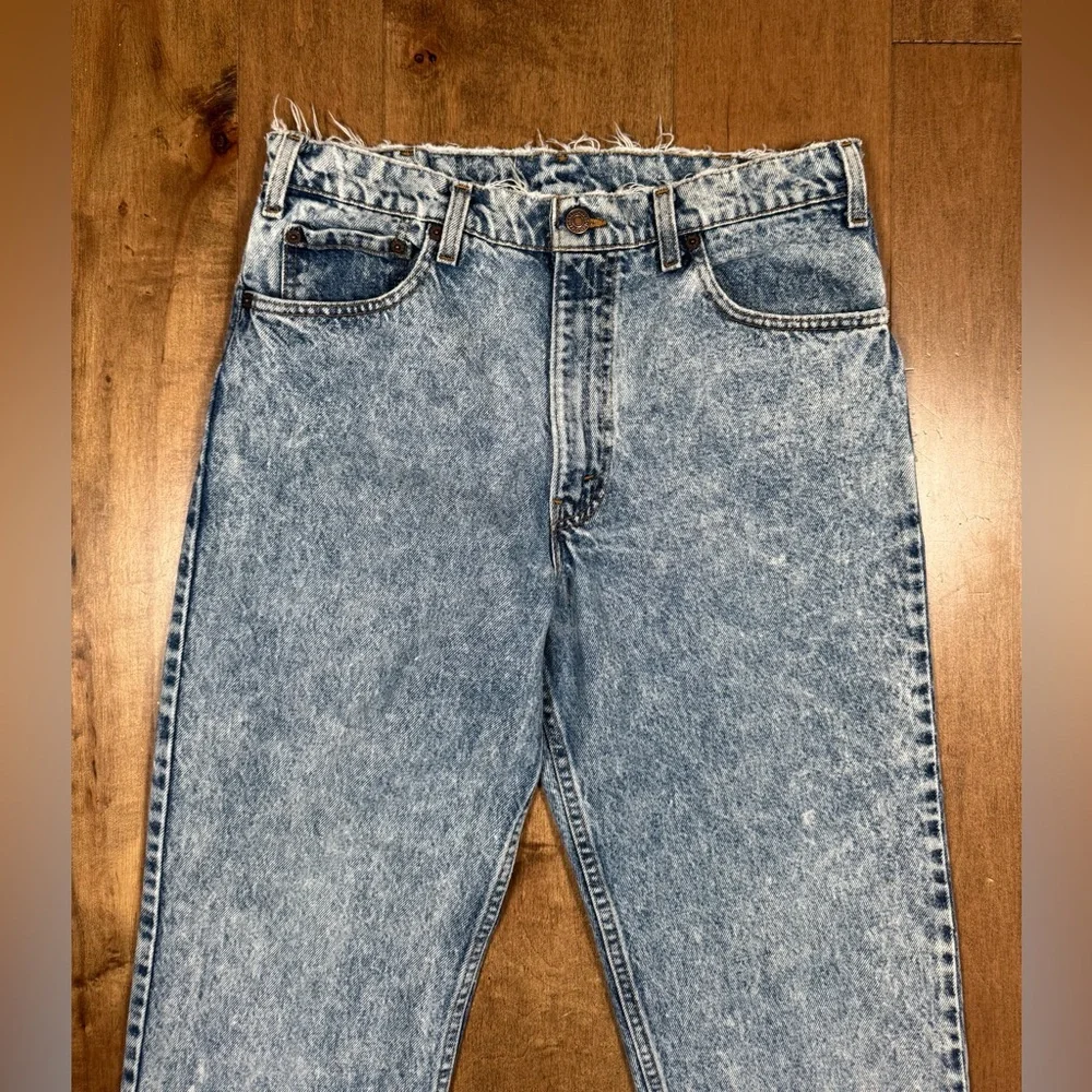 Levis 540 Jeans Blue Acid Wash 90s Denim Made‎ In USA Vintage Mens 34x32